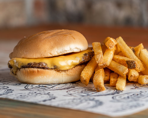 Lil' Cheese Willie burger and fries